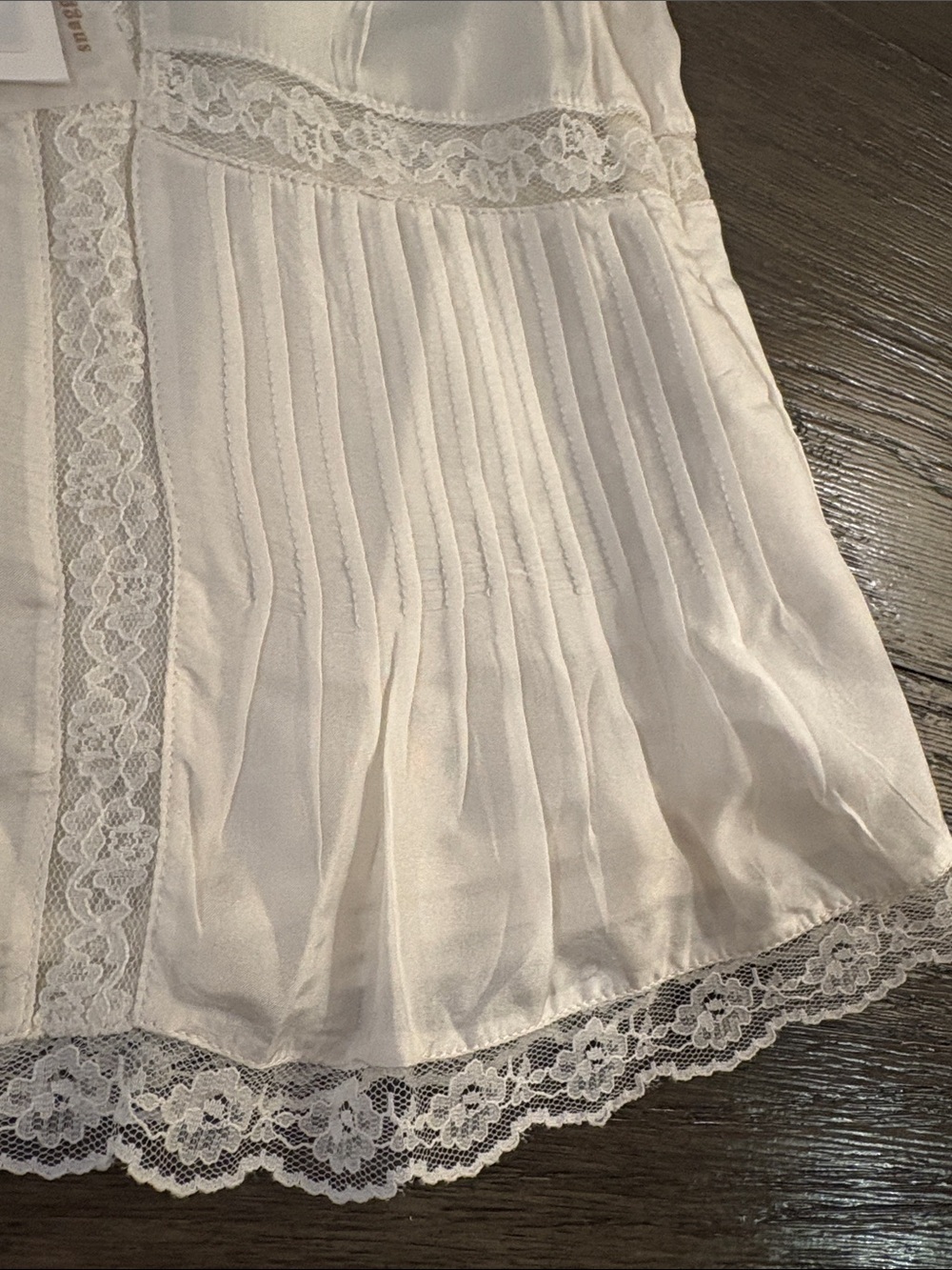 NWT [LoveShackFancy] Willia Silk Lace-Detailed Mini Skirt Women’s 0 - Picture 7 of 16